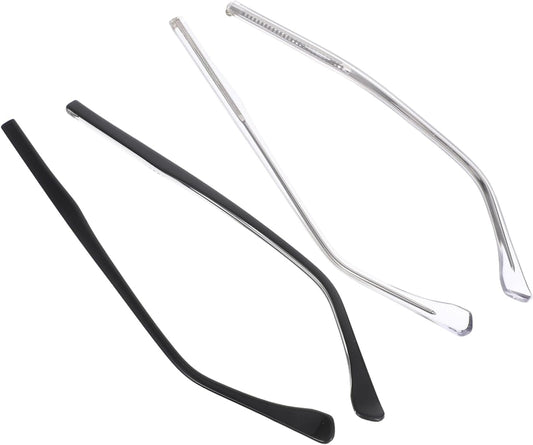 2 Sets Eyeglass Replacement Temples with Nose Pads Fit Glasses Repair Kit Includes Screws Washers Screwdriver of Durable Transparent Arms for Eyewear