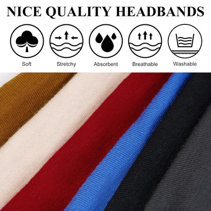 Headbands for Women 6 Packs Cute Bow Head Bands for Women’s Hair, Elastic Wide Knotted Hairbands Headwrap Turban Hair Accessories - Image 2