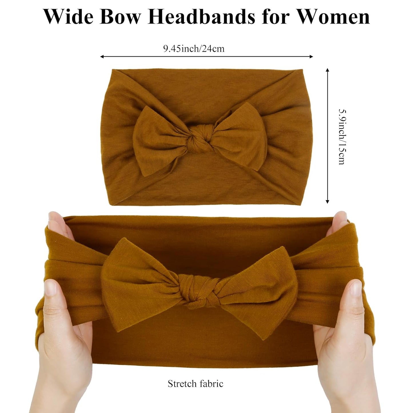 Headbands for Women 6 Packs Cute Bow Head Bands for Women’s Hair, Elastic Wide Knotted Hairbands Headwrap Turban Hair Accessories - Image 3