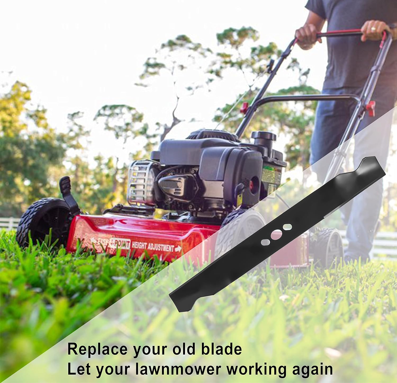 2105300125A Blade 1 Pack, MNA152505 MNA152701 Lawn Mower Blade Compatible with Hyper Tough 20 Inch Mower Blade - Image 4