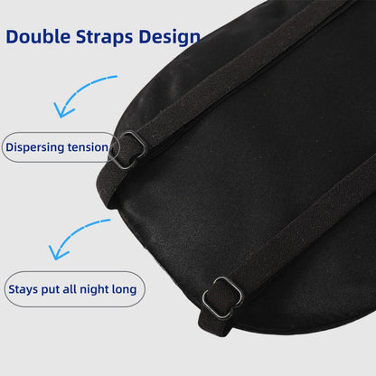 Sleep Mask 2 Straps, Mulberry Silk, Twin Thin Elastic Bands Stay Put All Night, Smooth Eye Mask Two Adjustable Head Strings and Nose Baffle - Image 2