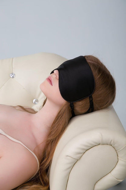 Sleep Mask 2 Straps, Mulberry Silk, Twin Thin Elastic Bands Stay Put All Night, Smooth Eye Mask Two Adjustable Head Strings and Nose Baffle - Image 4