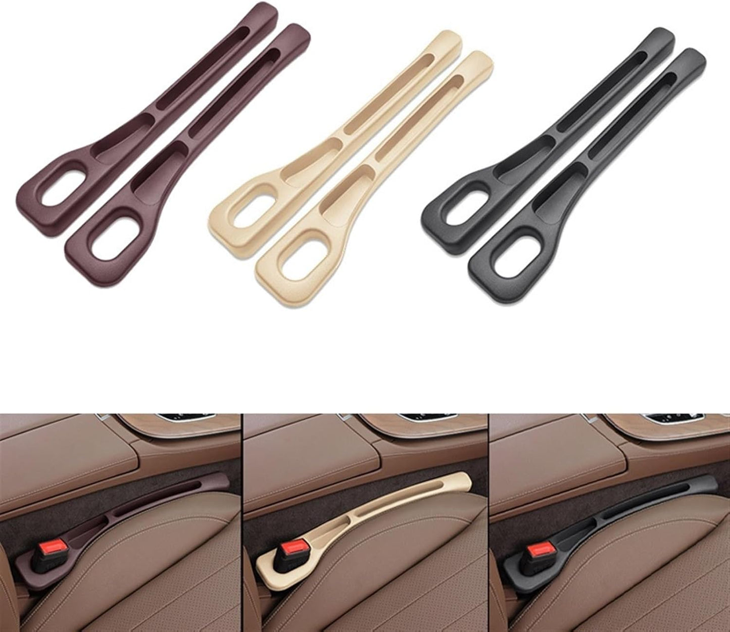 1 Pair Universal Car Seat Gap Plug Strip Side Seam Car Gap Filler Leak Proof Seat Gap Storage Organizer Interior Decoration(Black 1 Pair) - Image 3