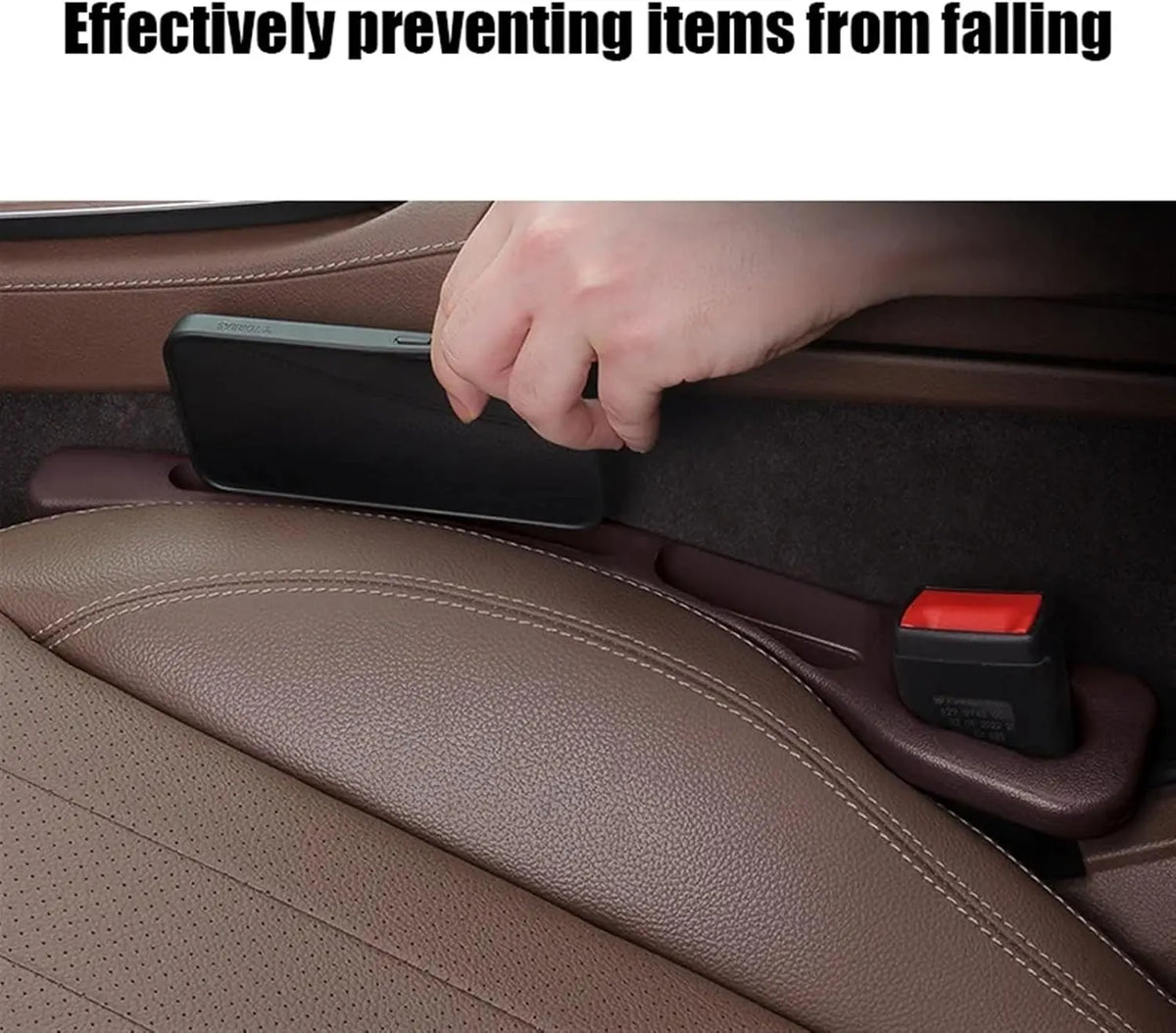 1 Pair Universal Car Seat Gap Plug Strip Side Seam Car Gap Filler Leak Proof Seat Gap Storage Organizer Interior Decoration(Black 1 Pair) - Image 4