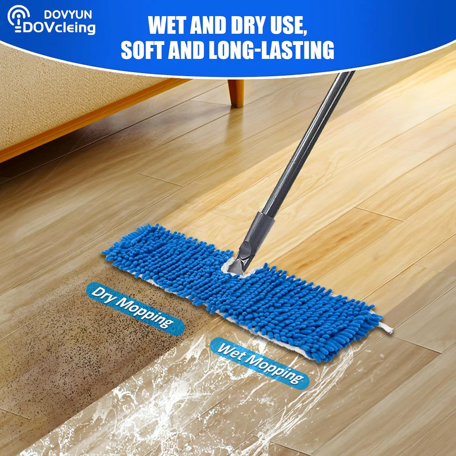 2 Pack Microfiber Mop Refills Compatible with O-Cedar Dual-Action Flip Mop Resuable Replacement Mop Heads for Dry & Wet Use - Image 3