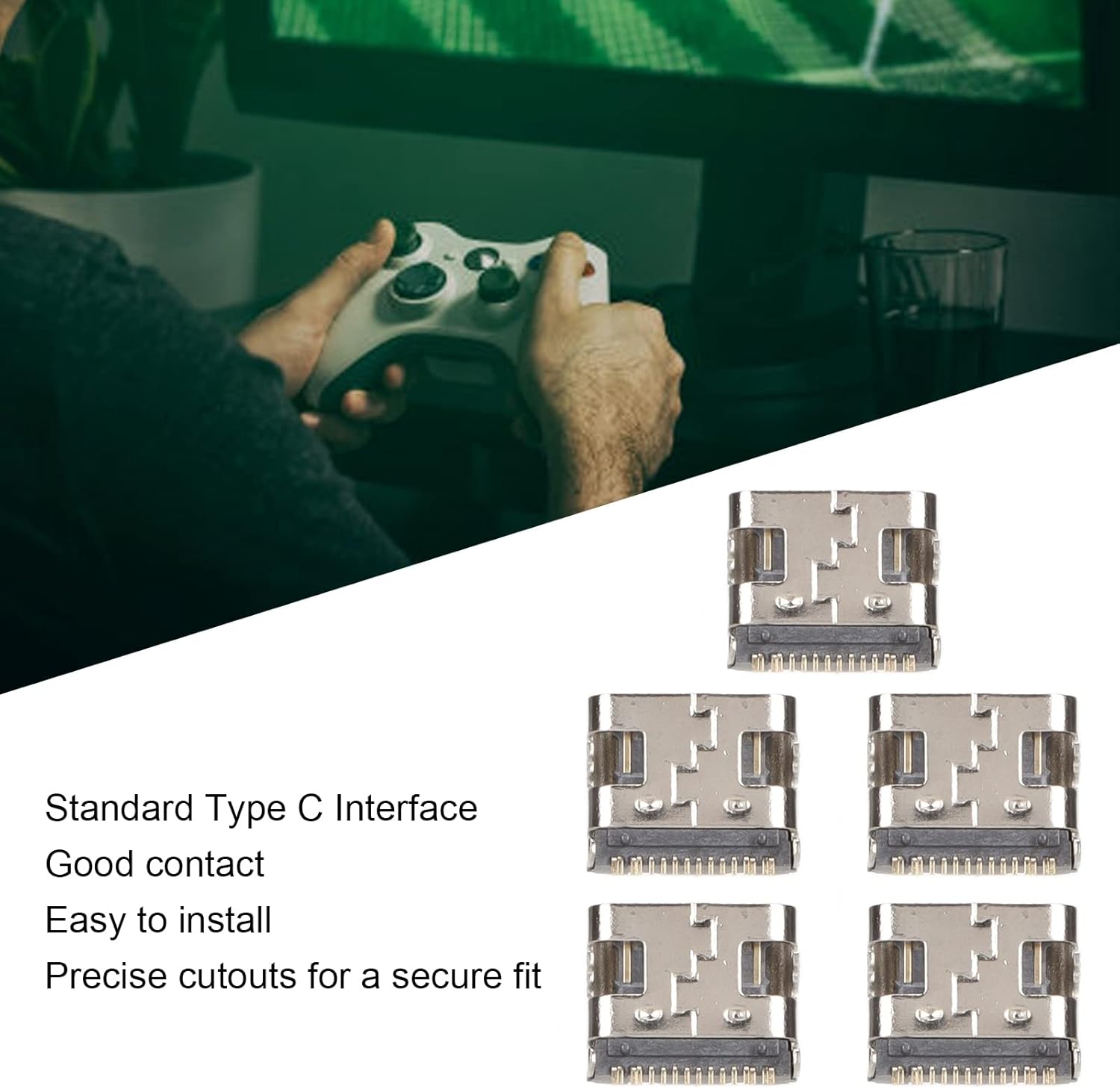 5pcs Type C Charging Port for, Replacement Controller USB C Charging Socket, Standard Type C Interface - Image 4