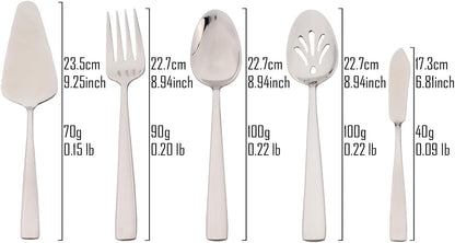 5-Piece Glossy Handle Silverware Hostess Set Stainless Steel Flatware Serving Set for Buffet Party Home Restaurant Mirror Polished Dishwasher Safe - Image 3