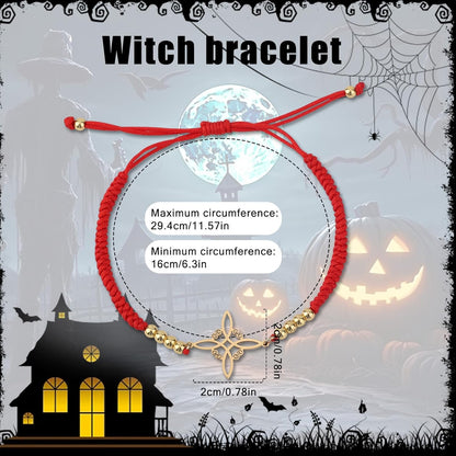 Witches Knot Bracelet, Adjustable Weave Wiccan Bracelet with Stainless Steel Magic Witchcraft Witch's Charm Knot Ideal Jewelry Gift For Woman & Man - Image 2