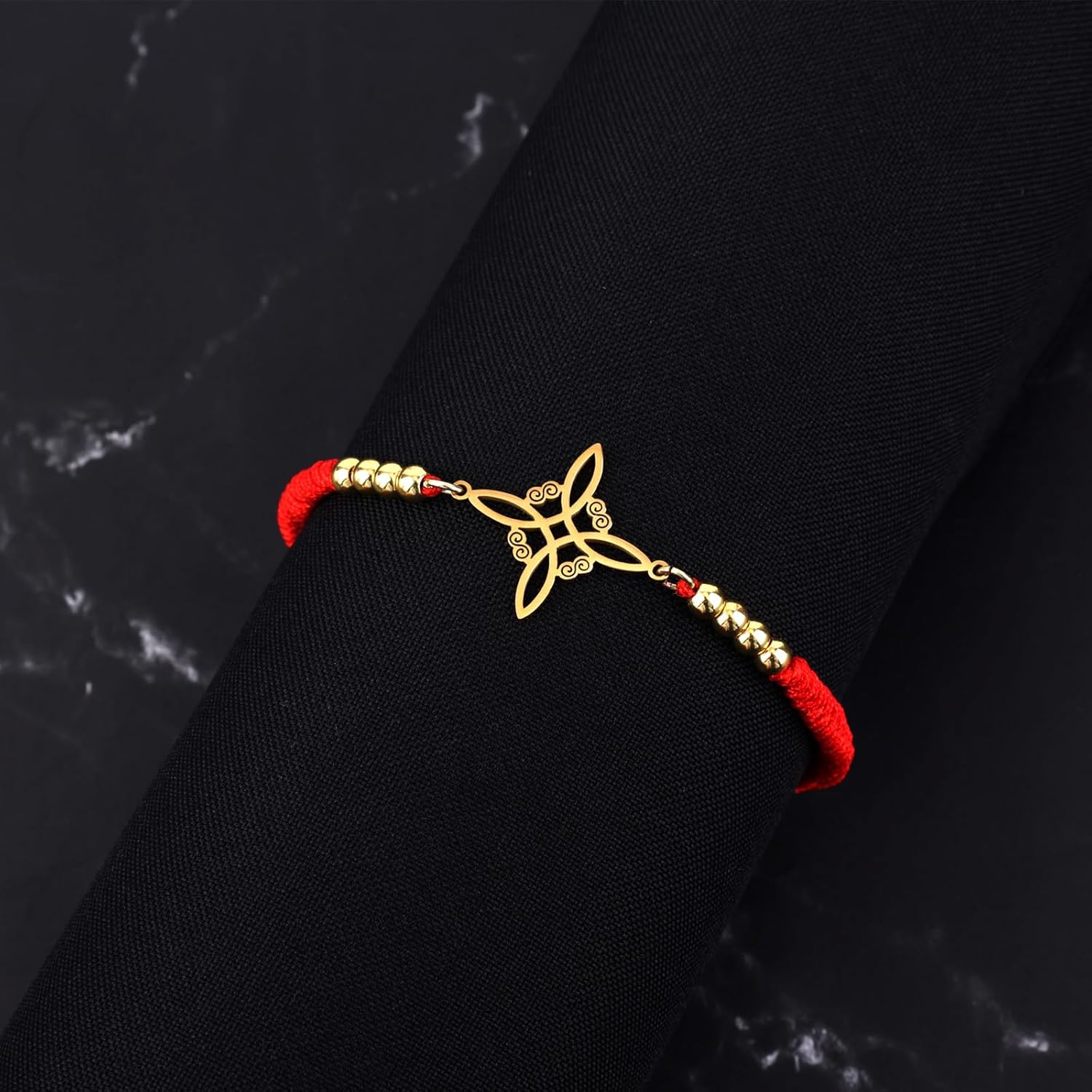 Witches Knot Bracelet, Adjustable Weave Wiccan Bracelet with Stainless Steel Magic Witchcraft Witch's Charm Knot Ideal Jewelry Gift For Woman & Man - Image 4