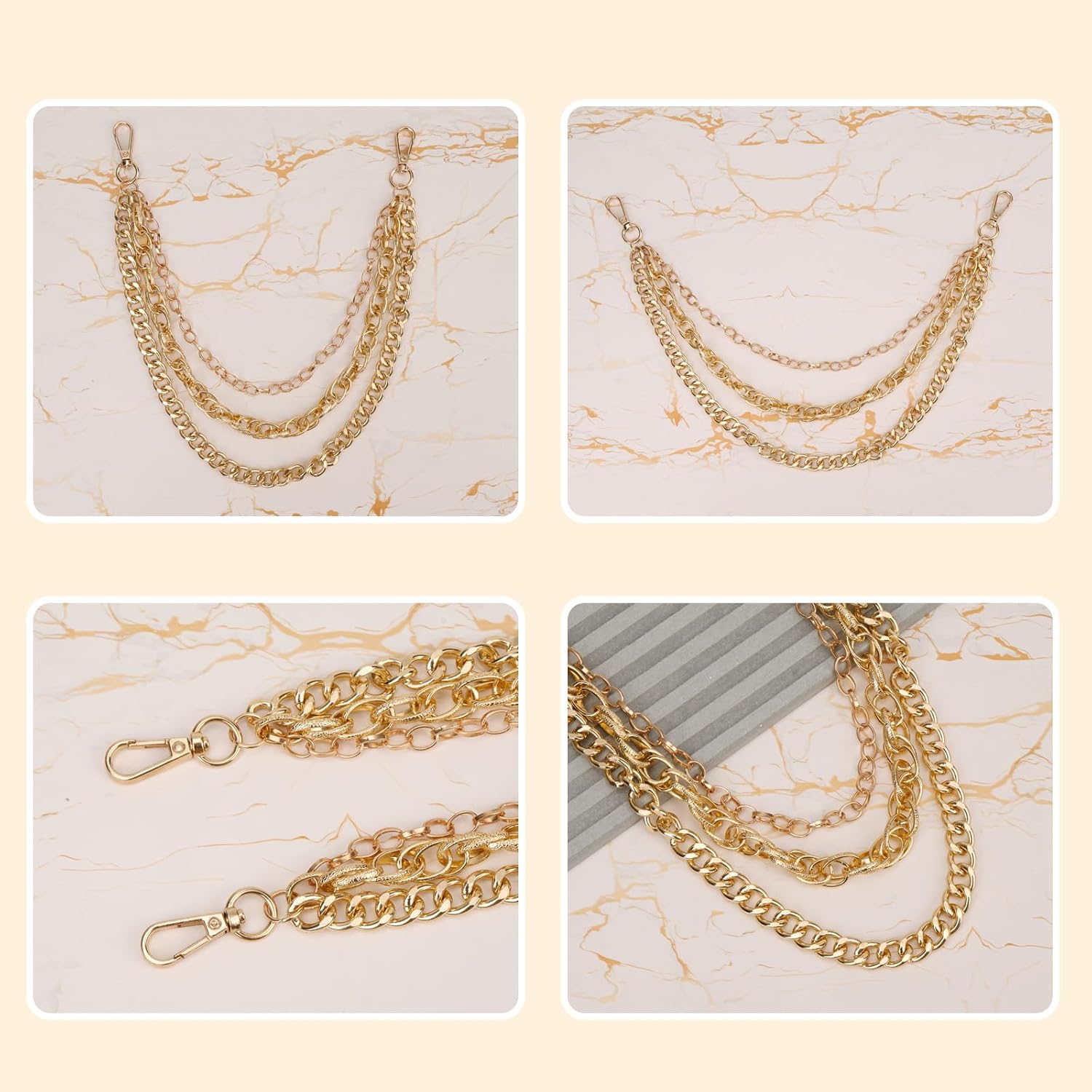 Hip Hop Punk Jeans Chain, Gold Pocket Pants Trousers Wallet Chain for Men Women Key Chain Goth Unisex Accessory - Image 4