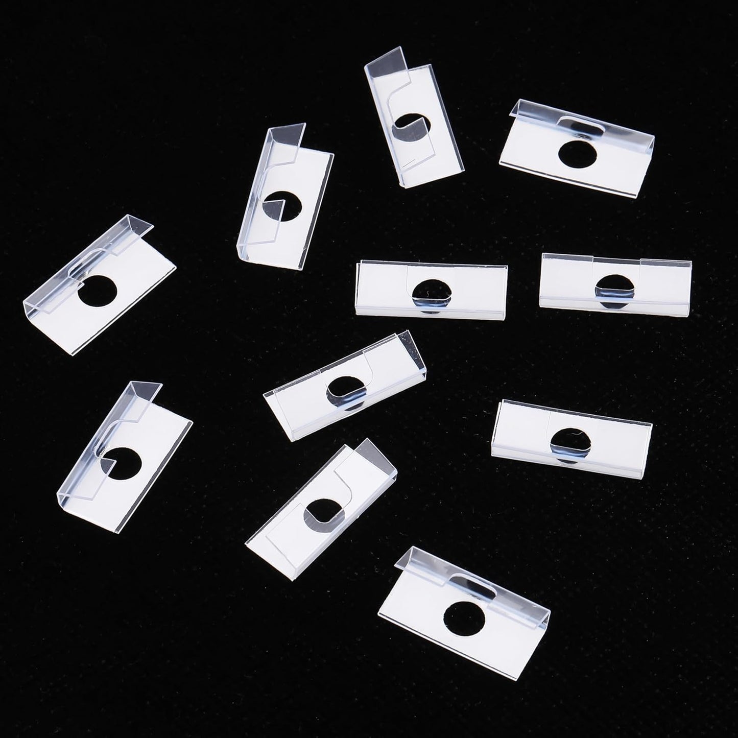 600 Pcs Clear Hangers Ear Jewelry Plastic Clothes Hanger Earring Display Hook Adhesive Ear Ring Hooks White Earring Cards for Selling Hanging PVC Ear Hooks Clear Plastic PVC Hooks - Image 2