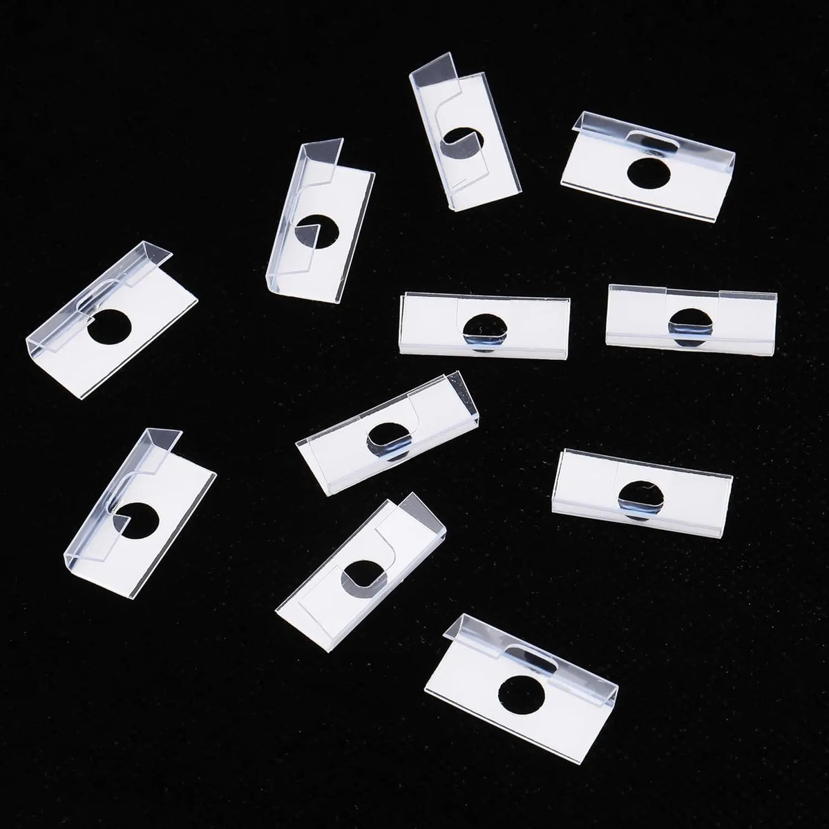 600 Pcs Clear Hangers Ear Jewelry Plastic Clothes Hanger Earring Display Hook Adhesive Ear Ring Hooks White Earring Cards for Selling Hanging PVC Ear Hooks Clear Plastic PVC Hooks - Image 2