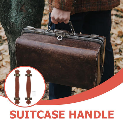 2pcs Vintage Replacement trunk handles leather cabinet handles drawer leather handle Luggage Handle Strap, Brown, Size 2, (632TO04N4SLG6O33FGRH8M) - Image 2