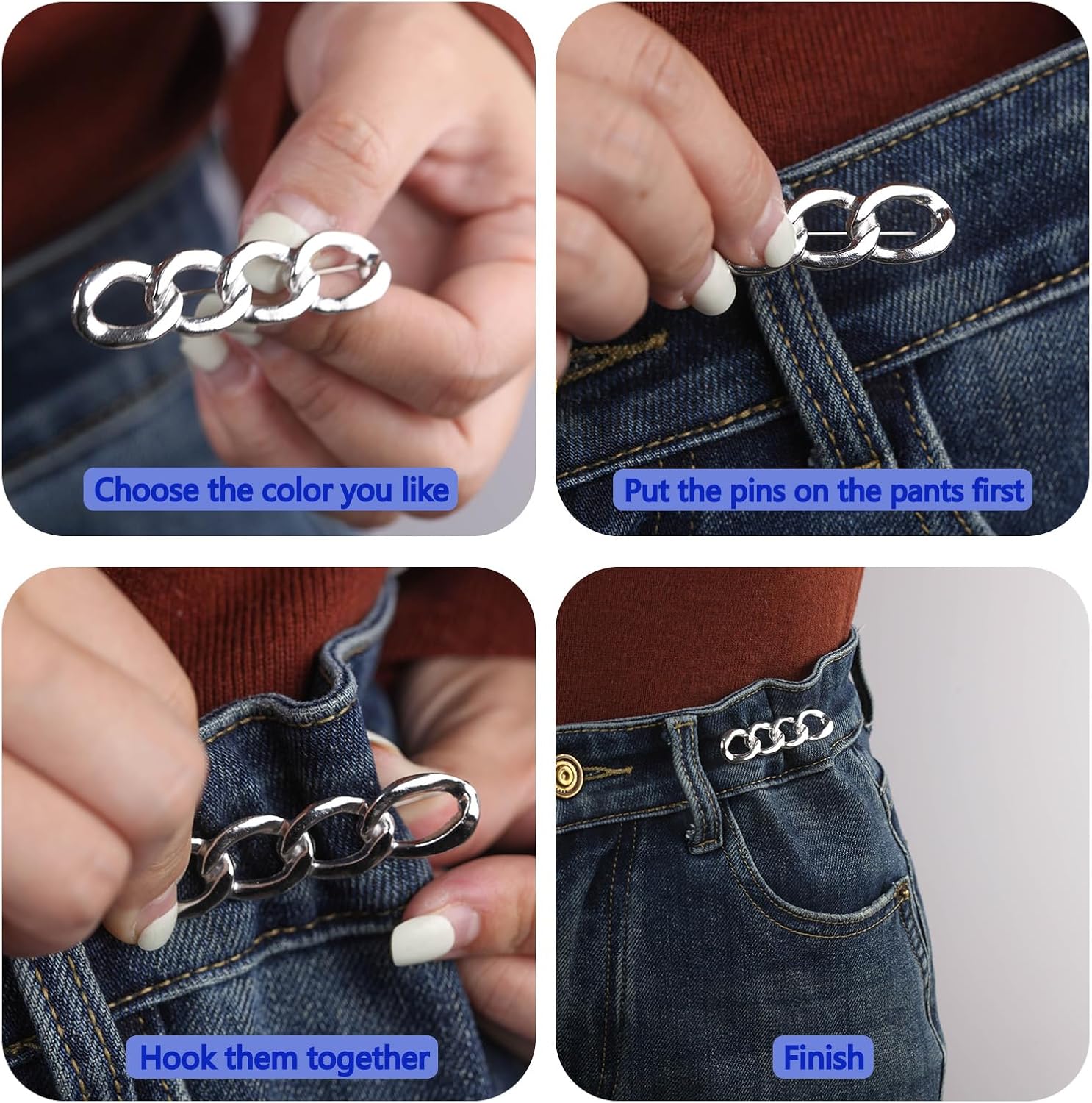 Pants Tightener for Women - Jean Tightening Clips to Make Waist Smaller - Adjust Clips 3Set - Image 3