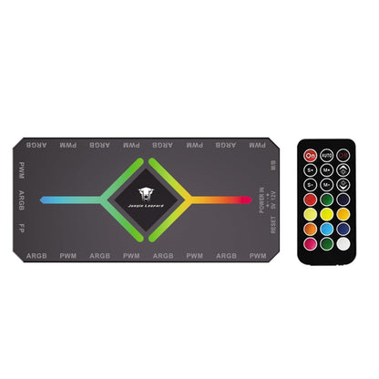 ShakingTank ARGB and PWM HUB 9 PortsFor A-RGB &PWM Case Fan Hub with Controller and SATA Power Input, Magnetic backplane Splitter 5V/3PIN ARGB Case Fan Hub Adapter PWM ARGB Fan - Image 2