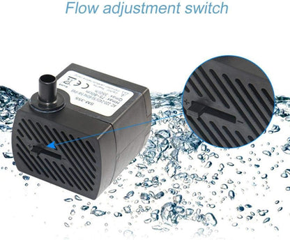 Water Fountain Pump, 2W Submersible Pump with 4 Colorful Lights for Rockery Fountain Pool Garden Pond Fish Aquarium Statuary(US Plug) Water Pumps - Image 4