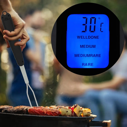 Digital Meat Thermometer Fork, Fast Read Grill Thermometer with LED Display and Stainless Steel Probes for Steak Chicken Pork Turkey Hot Grilled Food - Image 3