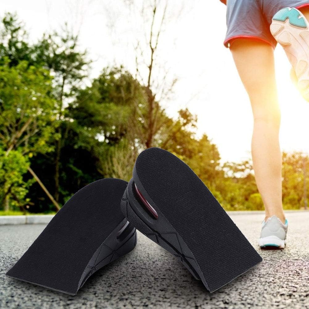 2in Height Increasing Insoles for Men Women, 2 Layer Adjustable Air Cushion Massage Shock Relief Comfortable Feet for Sports Shoes Boots (Black) - Image 2