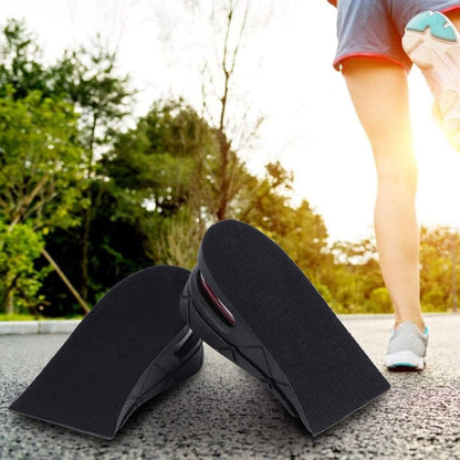 2in Height Increasing Insoles for Men Women, 2 Layer Adjustable Air Cushion Massage Shock Relief Comfortable Feet for Sports Shoes Boots (Black) - Image 2