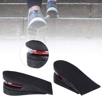 2in Height Increasing Insoles for Men Women, 2 Layer Adjustable Air Cushion Massage Shock Relief Comfortable Feet for Sports Shoes Boots (Black) - Image 3