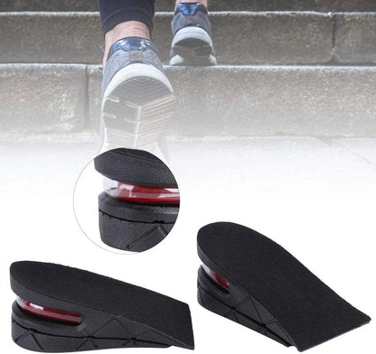 2in Height Increasing Insoles for Men Women, 2 Layer Adjustable Air Cushion Massage Shock Relief Comfortable Feet for Sports Shoes Boots (Black) - Image 3