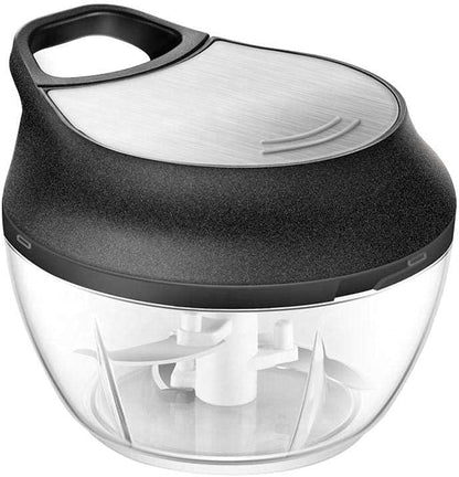 Manual Food Chopper - Onion Chopper Vegetable Cutter - Mini Chopper Nut Meats - Vegetable Dicer - Hand Chopper - Chopper One Piece - Black - 3 Cup - Image 2