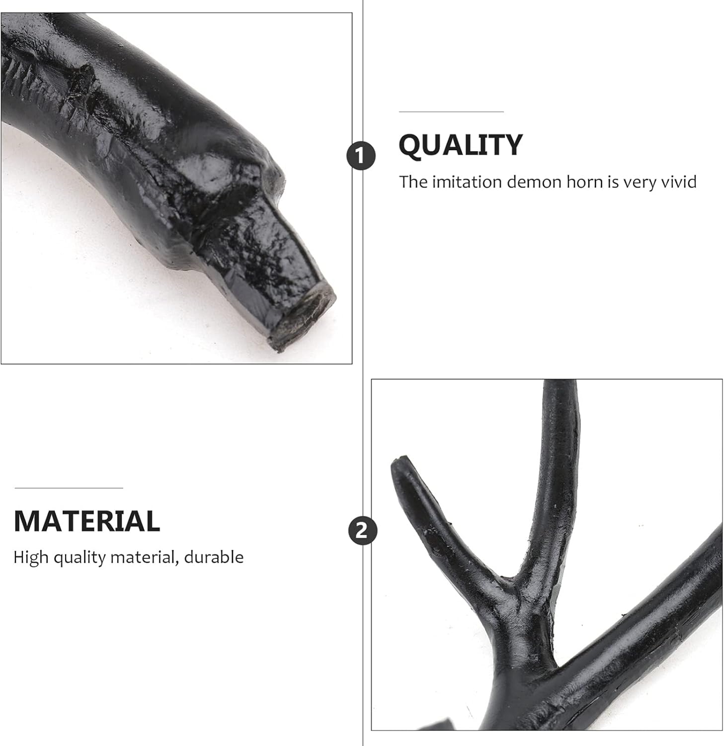 1 Pair Halloween Dress up Xmas Orments Deer Antlers for Crafts Orment Crafts Imitation Deer Horn DIY Hair Hoop Halloween Costume Deer Horn Hand Decor Branch Christmas Plastic - Image 2