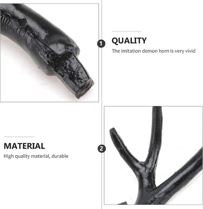 1 Pair Halloween Dress up Xmas Orments Deer Antlers for Crafts Orment Crafts Imitation Deer Horn DIY Hair Hoop Halloween Costume Deer Horn Hand Decor Branch Christmas Plastic - Image 2