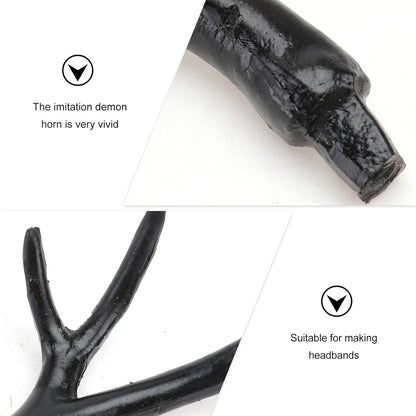1 Pair Halloween Dress up Xmas Orments Deer Antlers for Crafts Orment Crafts Imitation Deer Horn DIY Hair Hoop Halloween Costume Deer Horn Hand Decor Branch Christmas Plastic - Image 3