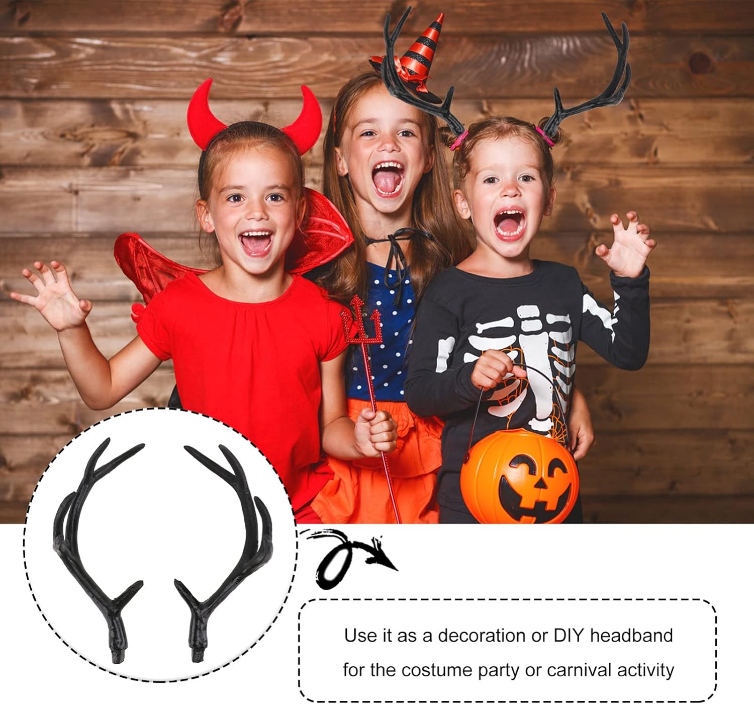 1 Pair Halloween Dress up Xmas Orments Deer Antlers for Crafts Orment Crafts Imitation Deer Horn DIY Hair Hoop Halloween Costume Deer Horn Hand Decor Branch Christmas Plastic - Image 4