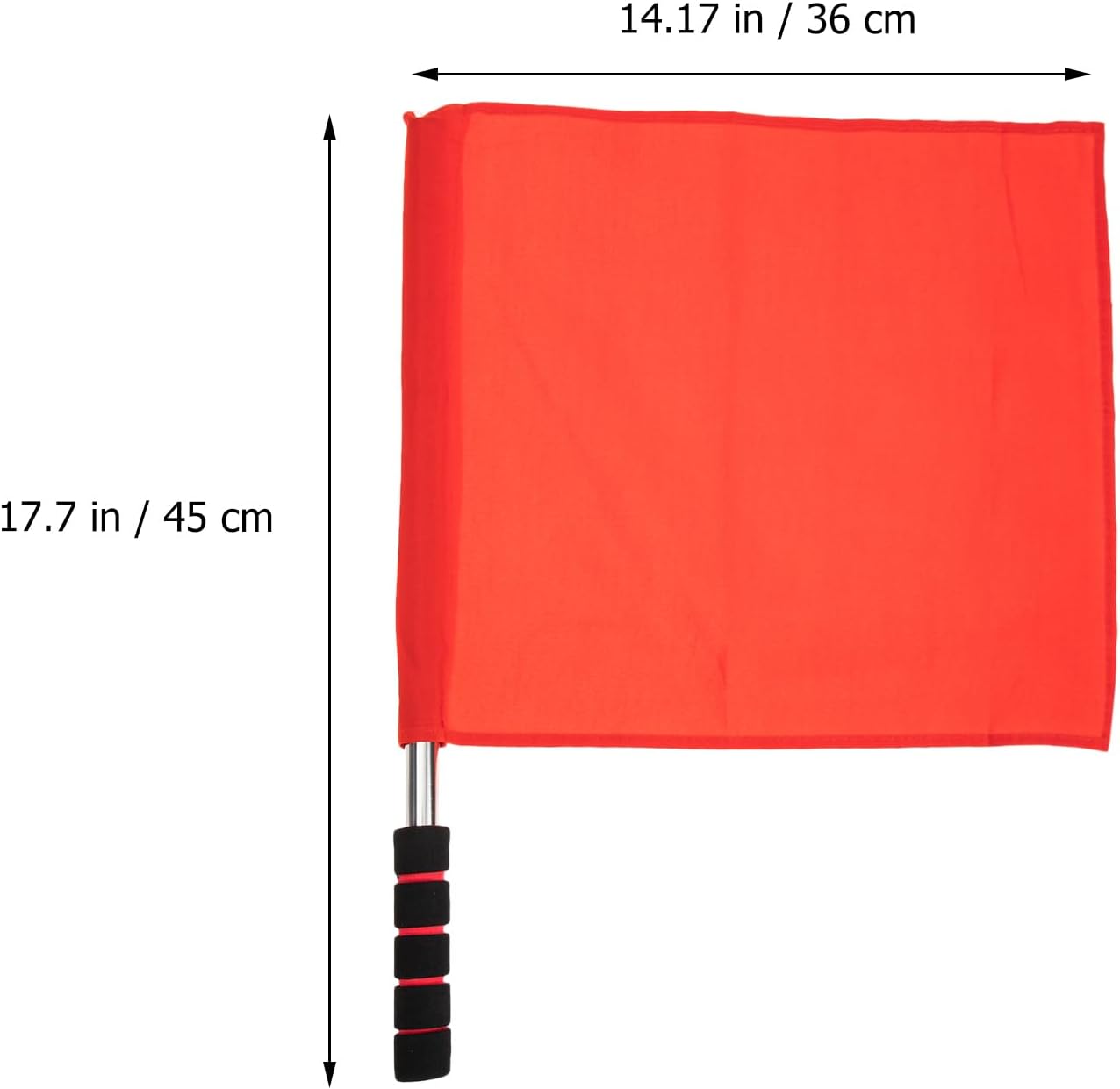 2PCS Referee Flags Volleyball Flags Line Judge, Stainless Steel Hand Flag Red Sigl Flag Sponge Handle Soccer Referee Flags Volleyball Lightweight Referee Equipment for Volleyball, Track and Field - Image 3