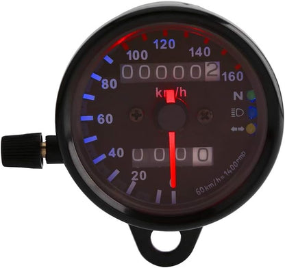 Motorcycle Odometer Speedometer Gauge Signal Dual Digital Display KM/H Universal 1pc(Black) - Image 4
