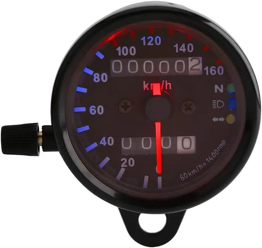 Motorcycle Odometer Speedometer Gauge Signal Dual Digital Display KM/H Universal 1pc(Black) - Image 4