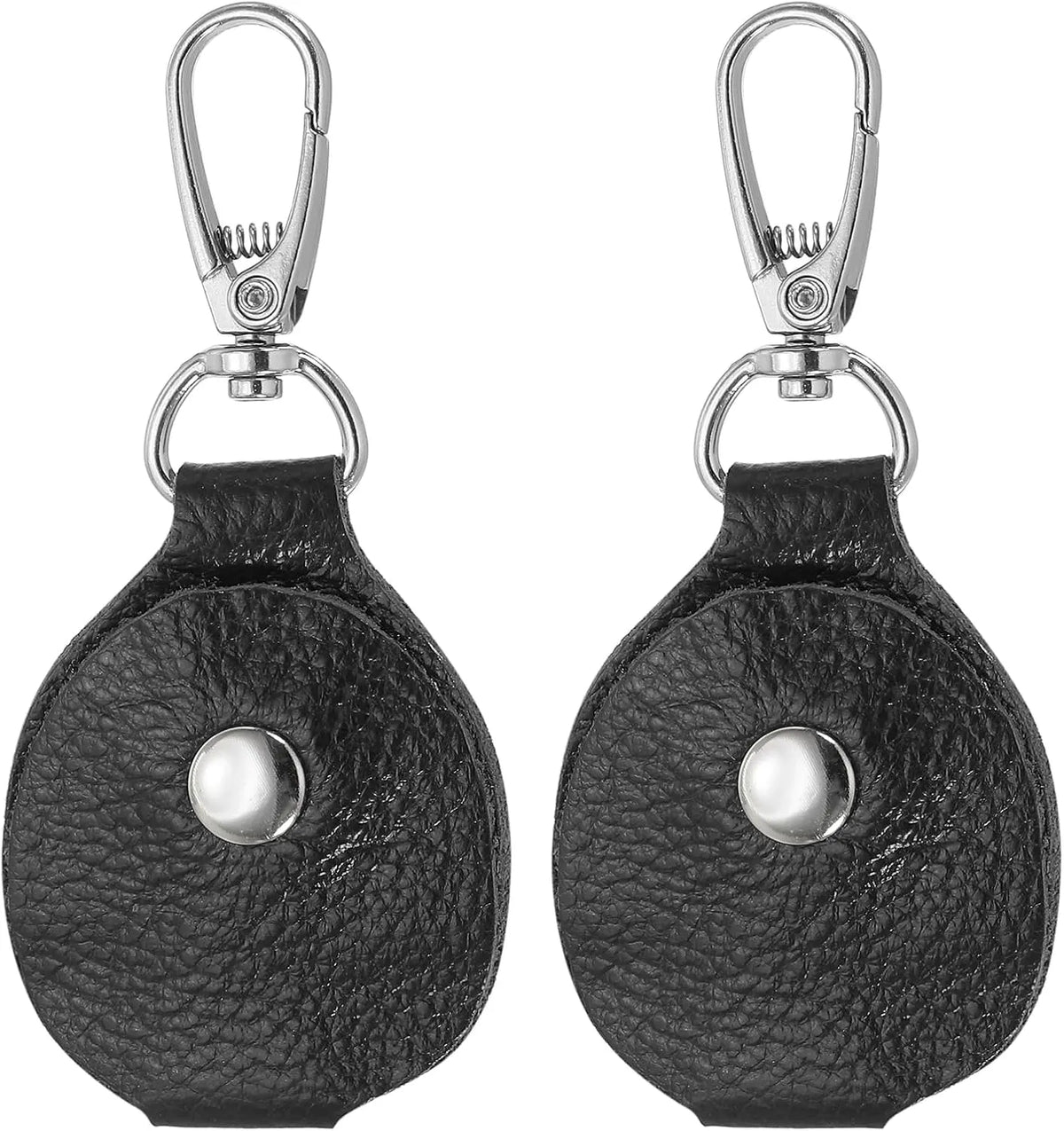 Leather Key Fob, Genuine Leather Keys Cover Portable Key Fob Air Tag Holder for Office Car Keys ID Key Cards