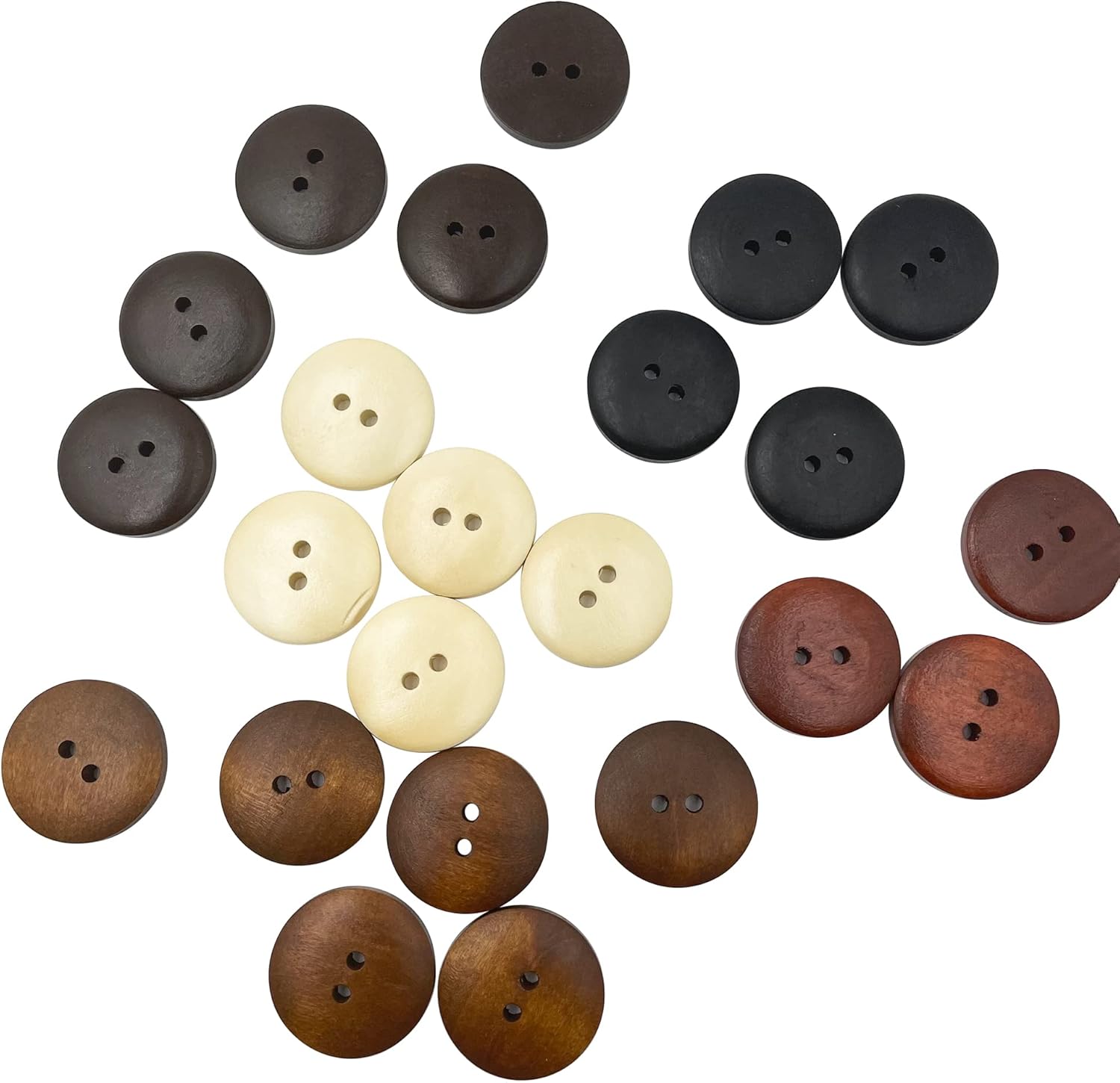 50pcs 25mm (1 inch) Wood Buttons Large Natural Wooden Buttons ZQMALL for Sewing Children Sweater Crafts Bulk Q2161 - Image 4