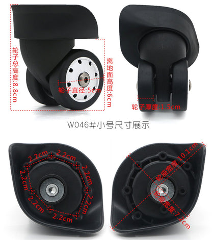 Replacement Luggage Wheels W046# S Size (Di Long) Replacement Plastic Wheels/Luggage Spinner Wheels (2 Pair/Set) - Image 2