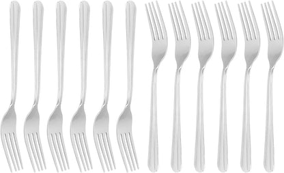 Heavy Weight Dinner Fork Set, 18-0 Stainless Steel 12-Piece, 7 Inches Table Forks