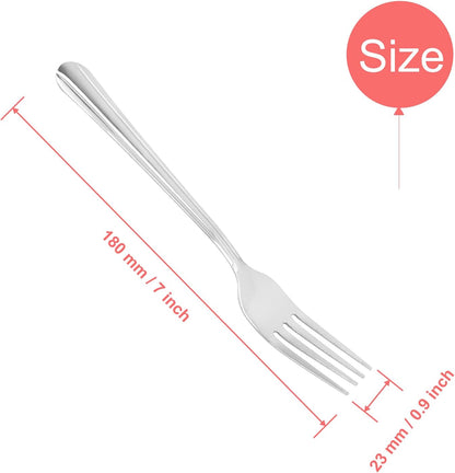 Heavy Weight Dinner Fork Set, 18-0 Stainless Steel 12-Piece, 7 Inches Table Forks - Image 2