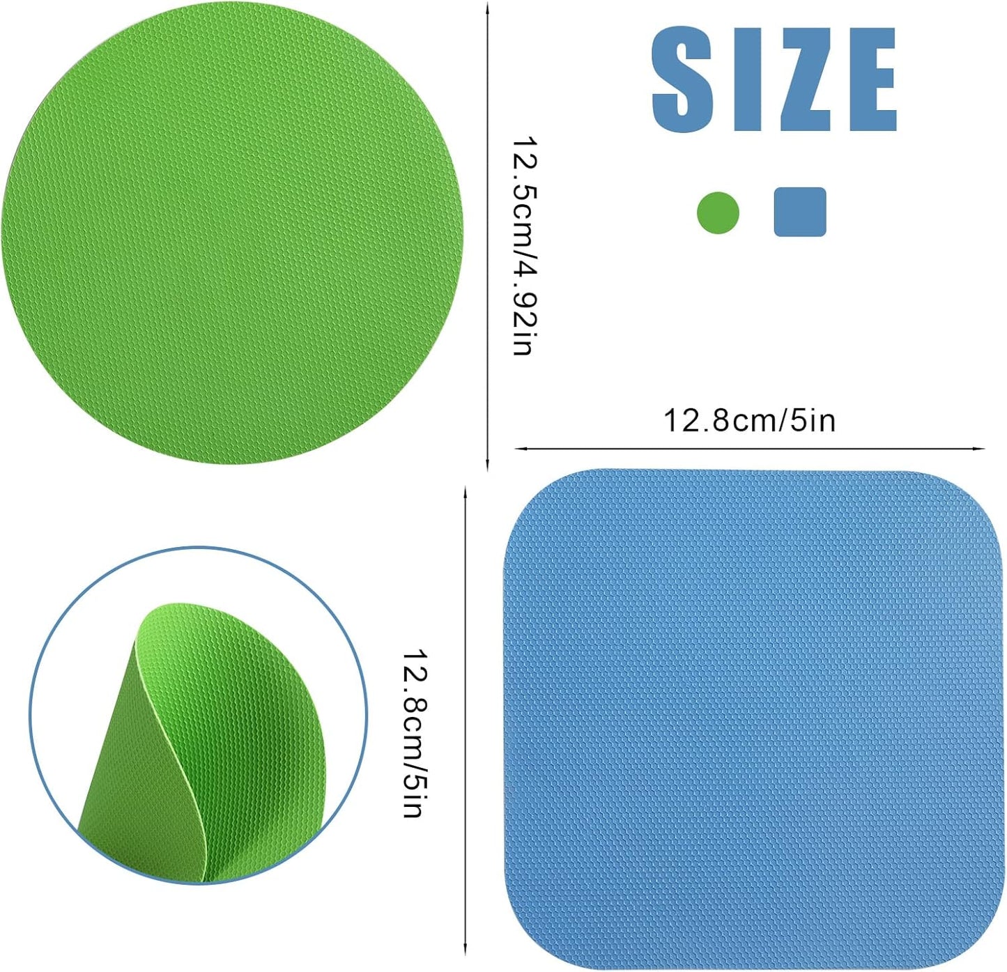 4pcs Jar Opener, Rubber, Multi-function Silicone Bottle Opener for Seniors with Arthritis Weak Hands Lid Cap Gripper Pads Kitchen Coasters Gadgets(Light Blue, Green) - Image 2