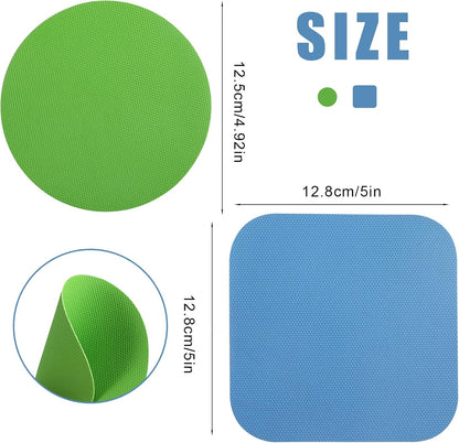 4pcs Jar Opener, Rubber, Multi-function Silicone Bottle Opener for Seniors with Arthritis Weak Hands Lid Cap Gripper Pads Kitchen Coasters Gadgets(Light Blue, Green) - Image 2