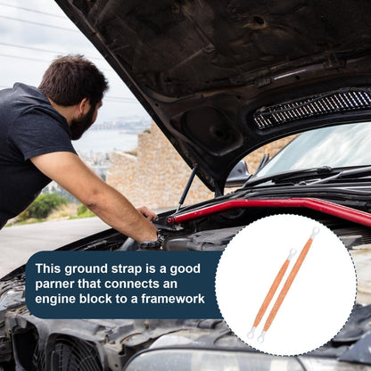 10pcs Universal Automotive Ground Straps, 10/12 inch Engine Ground Strap Kit Braided Copper Ground Straps Automotive Ground Strap Wire Ground Strap Connectors for Most Cars (Copper) - Image 4