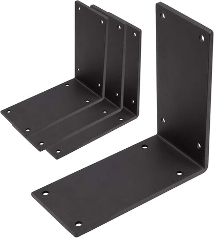 4Packs Heavy Duty Steel Corner Brackets, 90 Degree Angle Bracket-6"x 6" Large L Brackets Connector Brace, Sturdy L Braces for Building Decorative Knee Braces, Angle Brackets for Wood  Projects