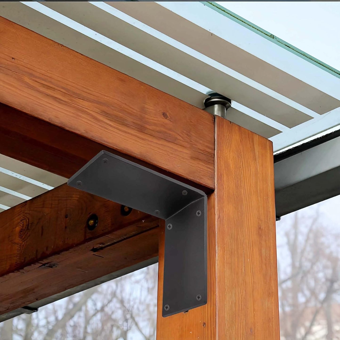4Packs Heavy Duty Steel Corner Brackets, 90 Degree Angle Bracket-6"x 6" Large L Brackets Connector Brace, Sturdy L Braces for Building Decorative Knee Braces, Angle Brackets for Wood  Projects - Image 3