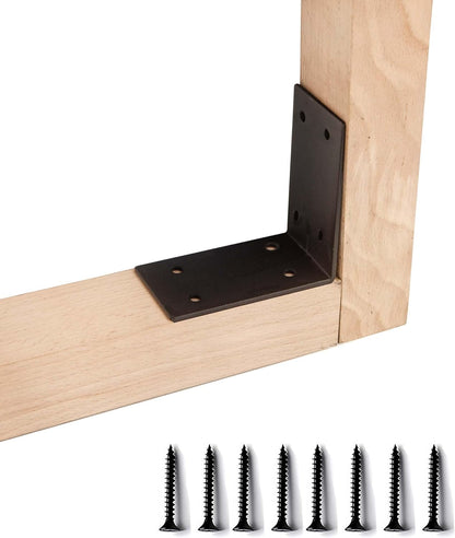 4Packs Heavy Duty Steel Corner Brackets, 90 Degree Angle Bracket-6"x 6" Large L Brackets Connector Brace, Sturdy L Braces for Building Decorative Knee Braces, Angle Brackets for Wood  Projects - Image 4