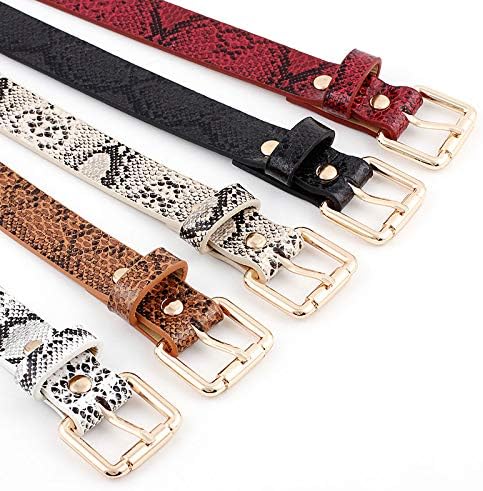 Women Fashion Snakeskin Print PU Leather Dress & Jeans Waist Belt for Girls and Ladies Gold Color Pin Buckle - Image 2