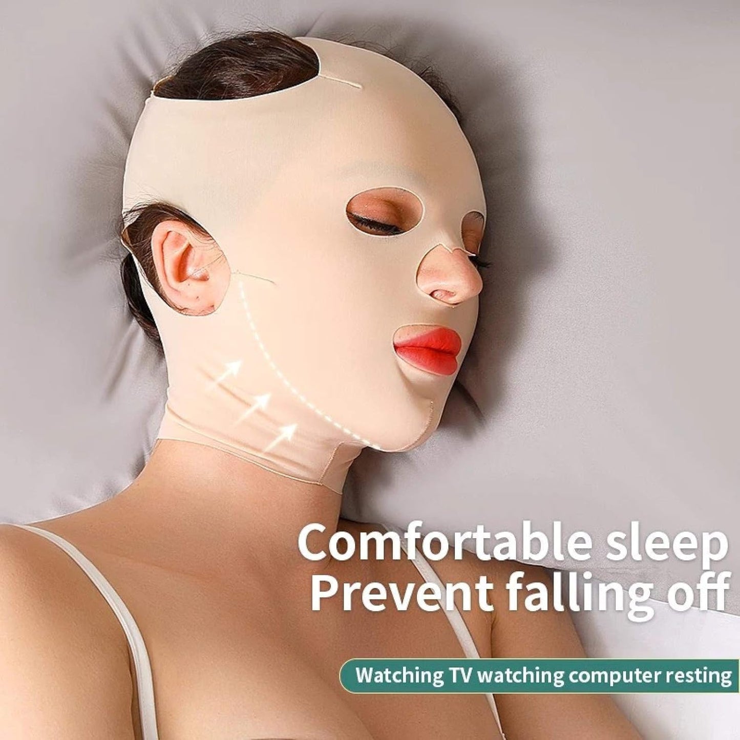 3D Reusable Breathable Beauty Women Anti Wrinkle Slimming Bandage V Shaper Full Face Lift Sleeping Mask - Image 4