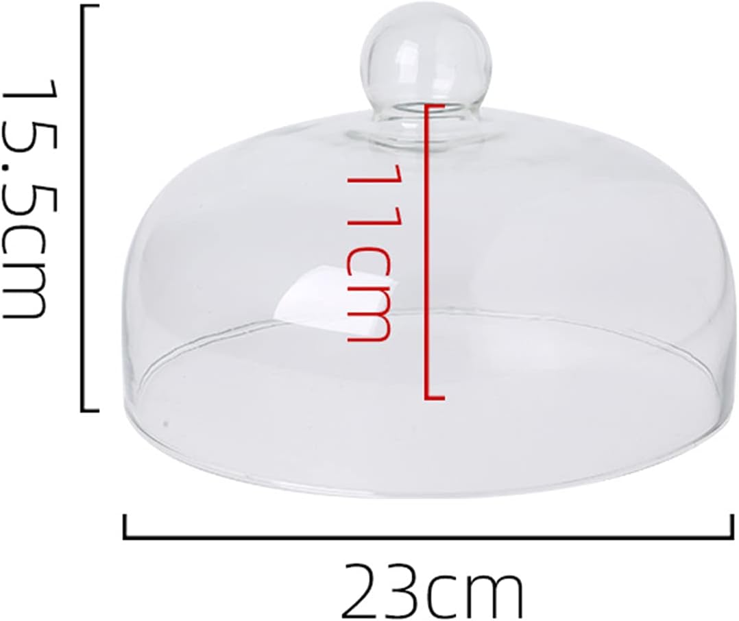 9 Inch Clear Glass Cake Dome, Home Kitchen Food Cover Pastry Display Stand Cheese Pudding Dome Cake Fresh Keeping Cover(Size:23cm) - Image 2