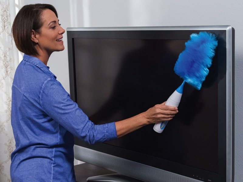 Hurricane 360 Electric Feather Spin Duster Feather Duster Adjustable Electric Dirt Dust Brush Removing Dust in One Spin Cleaning Accessories Home Office, Use Battery - Image 3