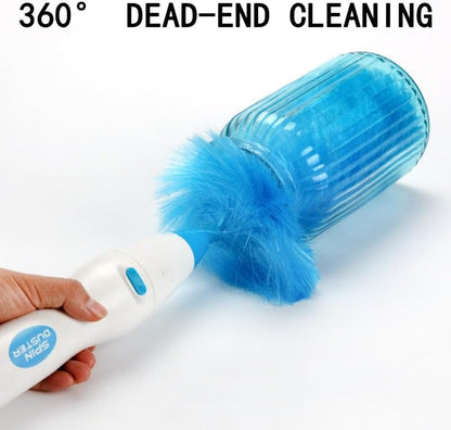 Hurricane 360 Electric Feather Spin Duster Feather Duster Adjustable Electric Dirt Dust Brush Removing Dust in One Spin Cleaning Accessories Home Office, Use Battery - Image 4