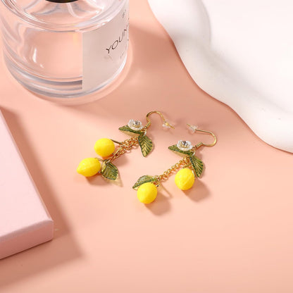 Lemon Earrings, Yellow Lemon Hook Earrings Resin Sweet Dangle Drop Lime Fruit Food Earring Dainty Cute Lemon Accessories Costume Dress Jewelry Gift for Women Lady - Image 3